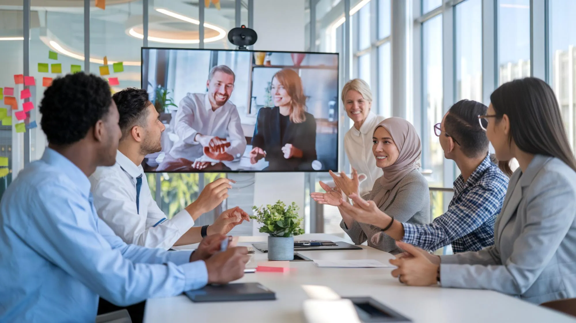 Global verteiltes Team in einer Videokonferenz: Delivery über Zeitzonen hinweg