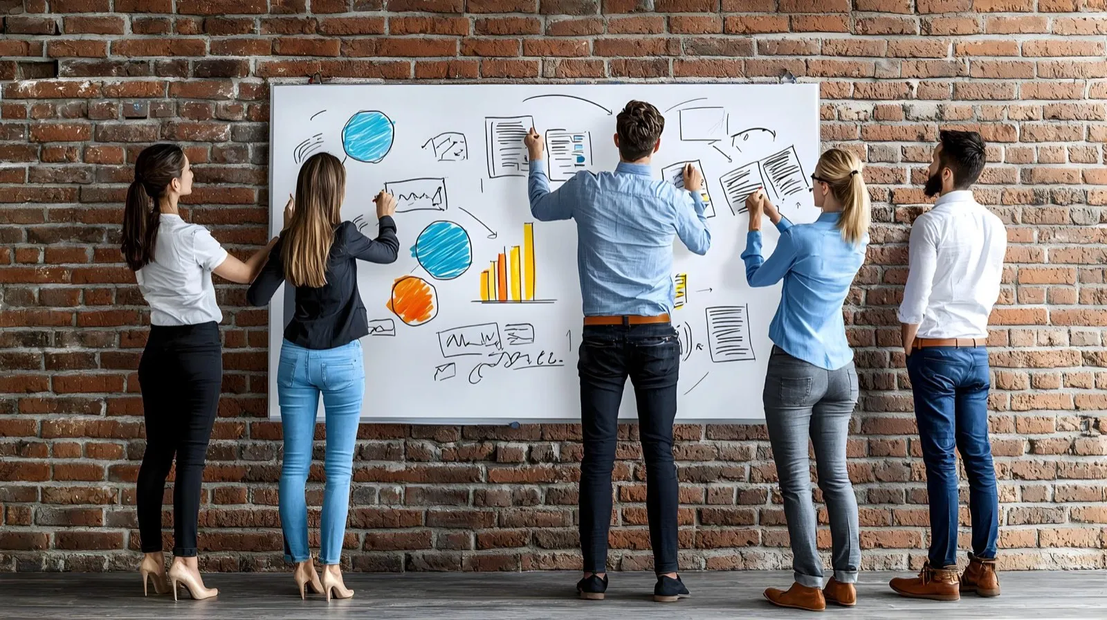 Team erarbeitet Anforderungen und Shortlist am Whiteboard